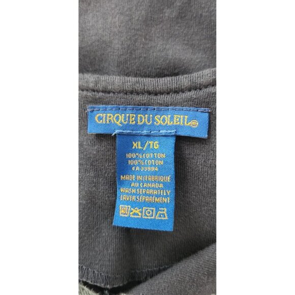 Vtg CIRQUE DU SOLEIL XL 16 Asymmetrical V Neck Graphic Print Patchwork Shirt - Picture 4 of 4